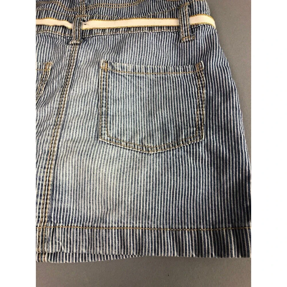 Oshkosh Dress 18 Month Vestback Denim Blue Pinstripe Railroad Toddler Bibs